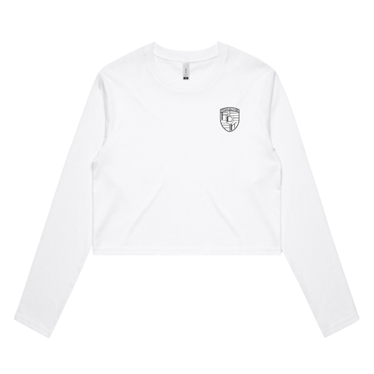 Women's PDK 01 (Wo's Crop L/S) White